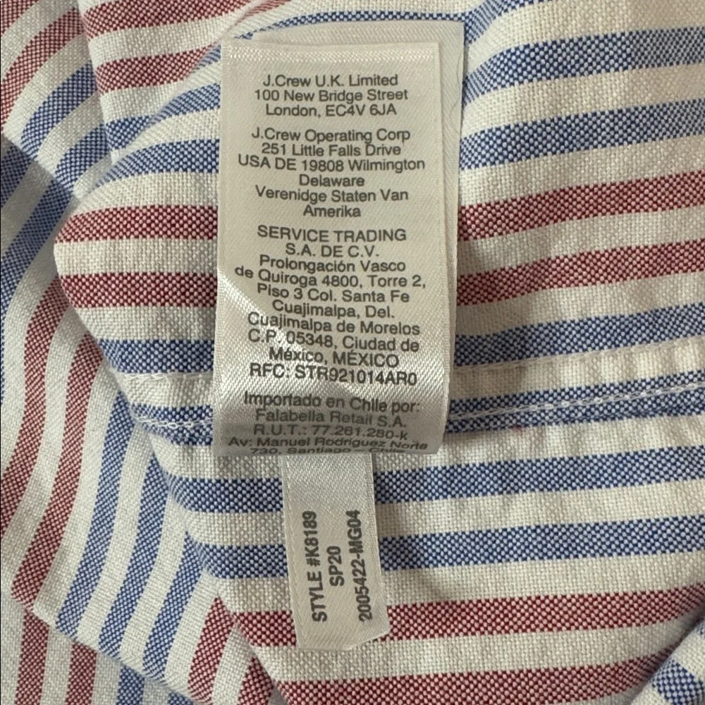 J Crew Flex Oxford Button Down Cotton Shirt Slim Fit - Pink / Blue / White